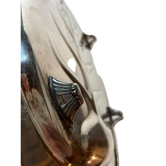 Vintage Large Footed Silver Meat Tray with Tree Well Has Some Wear - Picture 3 of 13